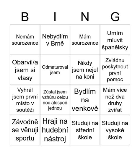 seznamovací bingo|SEZNAMOVACÍ BINGO